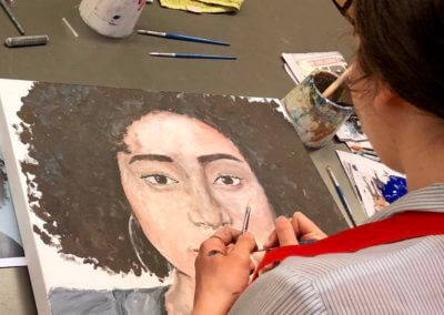 Portrait painting at Hillbrook art classes